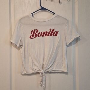 Bonita White Tie-Front T-Shirt